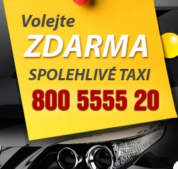 Volejte ZDARMA spolehlivé taxi 800 5555 20
